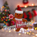 Christmas Ginger Bread Woman Hanging Decoration 31cm x 20cm Red X 1