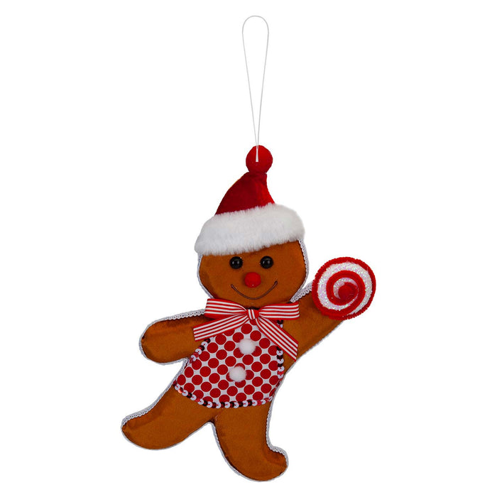 Christmas Ginger Bread Man Hanging Decoration 31cm x 7cm Red X 1