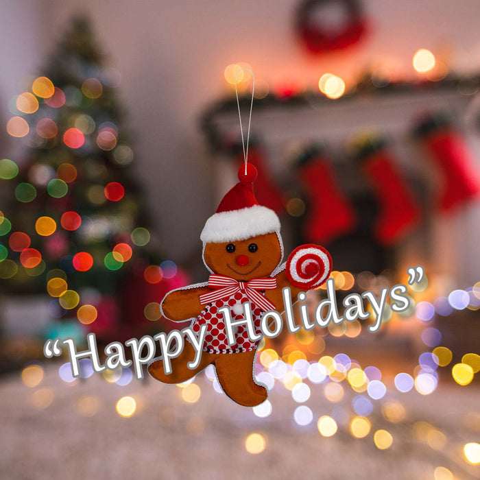 Christmas Ginger Bread Man Hanging Decoration 31cm x 7cm Red X 1