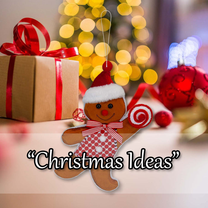 Christmas Ginger Bread Man Hanging Decoration 31cm x 7cm Red X 1