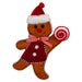 Christmas Ginger Bread Man Hanging Decoration 31cm x 7cm Red X 1