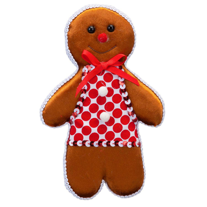 Christmas Ginger Bread Woman Hanging Decoration 20cm x 13cm Red X 1