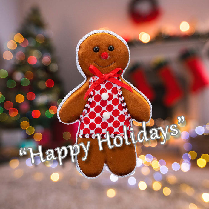 Christmas Ginger Bread Woman Hanging Decoration 20cm x 13cm Red X 1