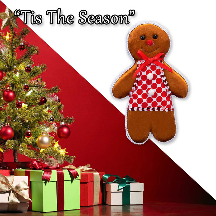Christmas Ginger Bread Woman Hanging Decoration 20cm x 13cm Red X 1