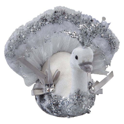Christmas Velvet Turkey Decoration 13cm x 16cm Grey X 1