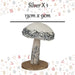 Christmas Velvet Mushroom Decoration 13cm x 9cm Silver X 1