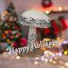 Christmas Velvet Mushroom Decoration 13cm x 9cm Silver X 1