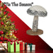 Christmas Velvet Mushroom Decoration 13cm x 9cm Silver X 1