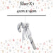Christmas Velvet Candy Cane Decoration 41cm x 14cm Silver X 1