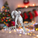 Christmas Velvet Candy Cane Decoration 41cm x 14cm Silver X 1