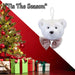 Christmas Flocking Bear Hanging Decoration 13cm x 14cm White X 1