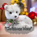 Christmas Flocking Fox Decoration 14cm x 17cm White X 1