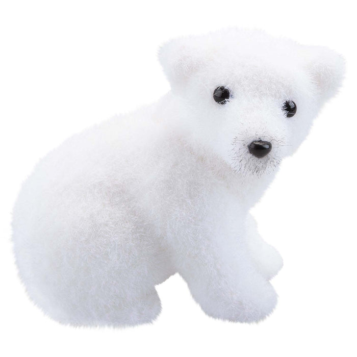 Christmas Sitting Bear Decoration 12cm x 8cm White X 1