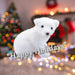 Christmas Sitting Bear Decoration 12cm x 8cm White X 1
