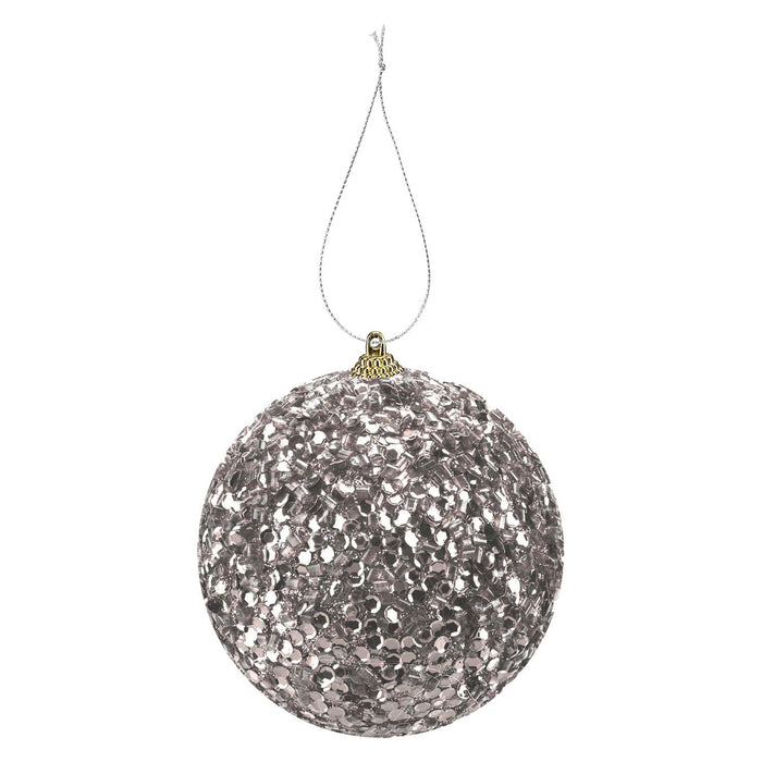 Christmas Hanging Ball Decoration 19cm x 10cm Silver X 1