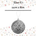 Christmas Hanging Ball Decoration 22cm x 8cm Silver X 1
