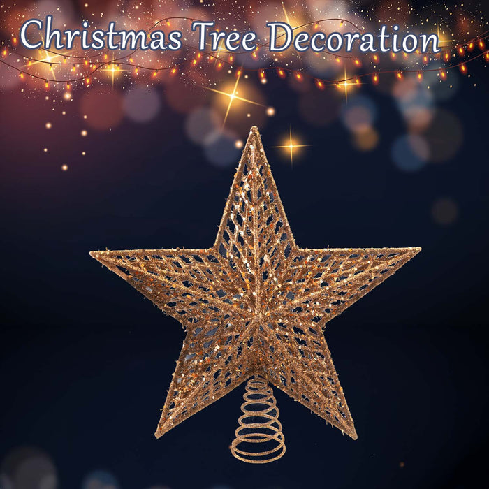 Christmas Star Tree Decoration 33cm x 29cm Gold X 1