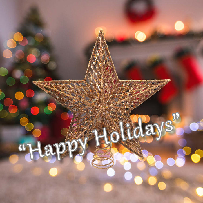 Christmas Star Tree Decoration 33cm x 29cm Gold X 1