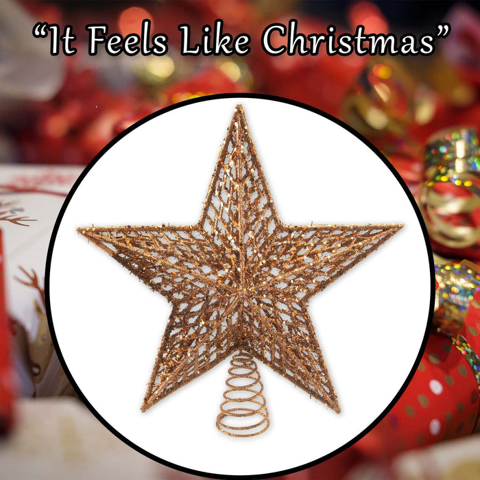 Christmas Star Tree Decoration 33cm x 29cm Gold X 1