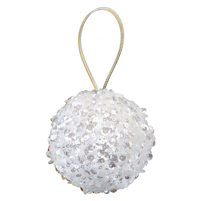 Christmas Hanging Ball Decoration 13cm x 8cm Gold X 1