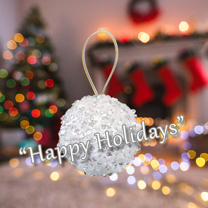 Christmas Hanging Ball Decoration 13cm x 8cm Gold X 1