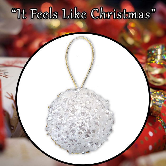 Christmas Hanging Ball Decoration 13cm x 8cm Gold X 1