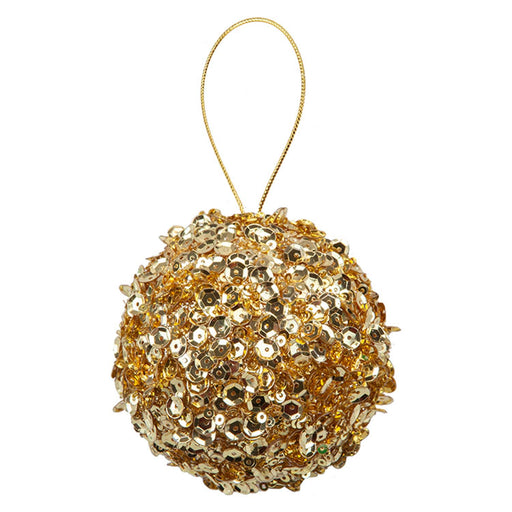 Christmas Hanging Ball Decoration 20cm x 11cm Gold X 1