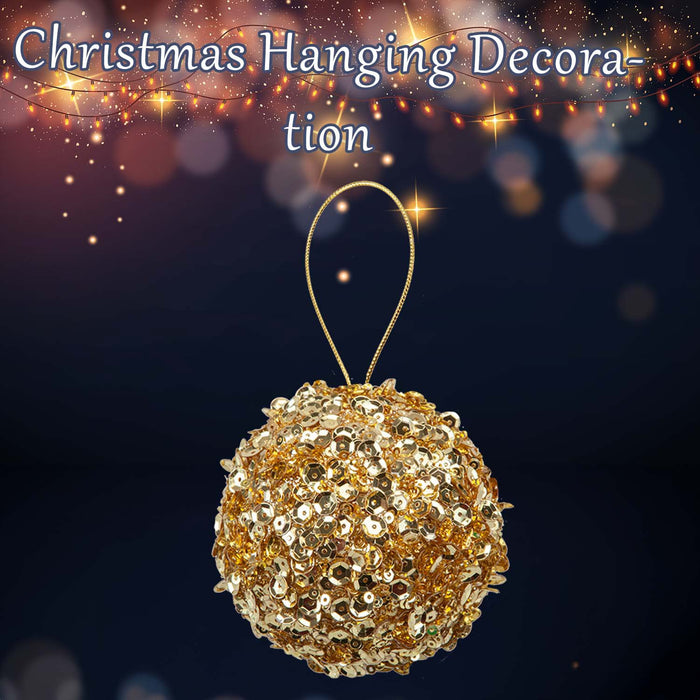 Christmas Hanging Ball Decoration 20cm x 11cm Gold X 1