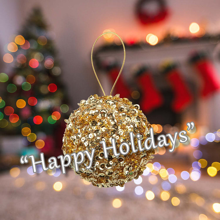 Christmas Hanging Ball Decoration 20cm x 11cm Gold X 1