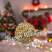 Christmas Hanging Ball Decoration 20cm x 11cm Gold X 1