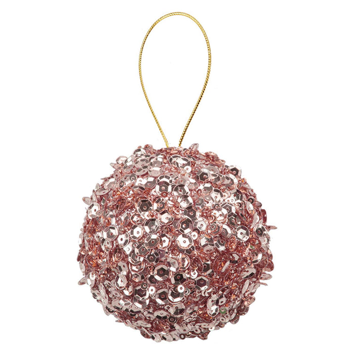 Christmas Hanging Ball Decoration 20cm x 11cm Pink X 1