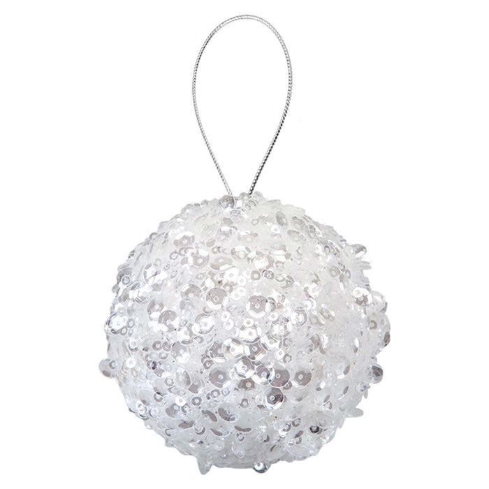 Christmas Hanging Ball Decoration 20cm x 11cm Silver X 1
