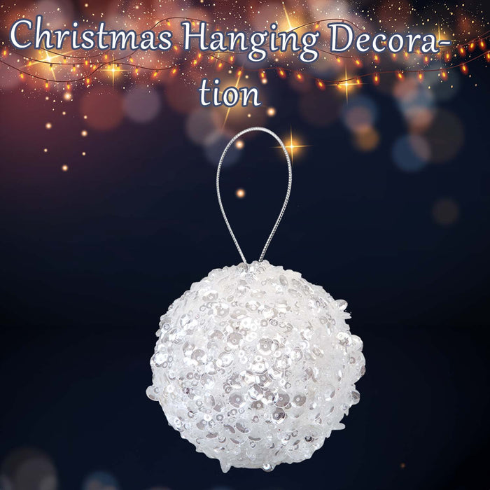 Christmas Hanging Ball Decoration 20cm x 11cm Silver X 1