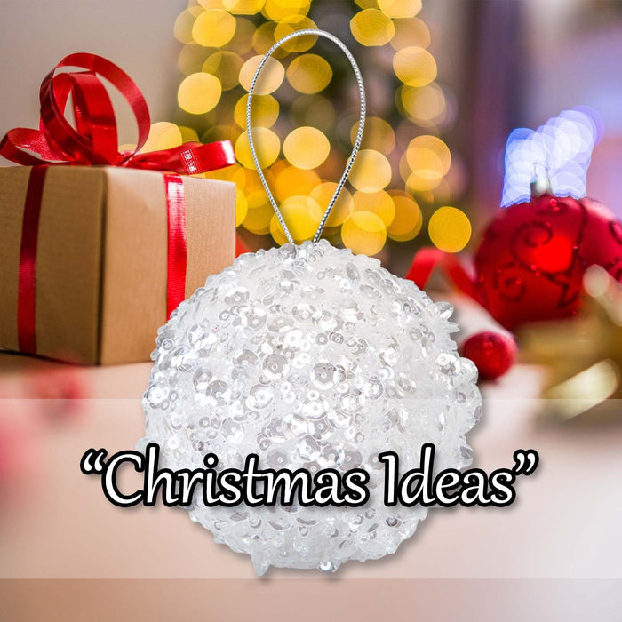 Christmas Hanging Ball Decoration 20cm x 11cm Silver X 1