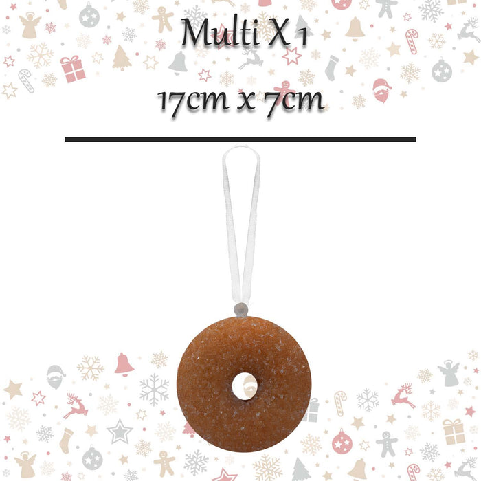 Christmas Doughnut Hanging Decoration 17cm x 7cm Multi X 1