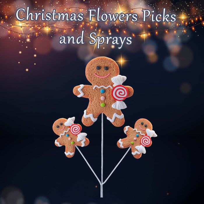 Christmas Gingerbread Man Spray 65cm x 20cm Brown X 1