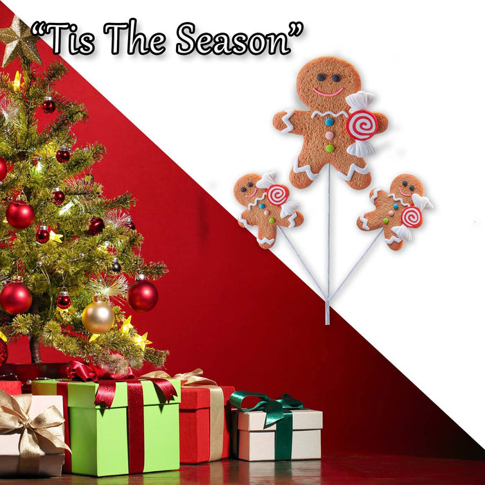 Christmas Gingerbread Man Spray 65cm x 20cm Brown X 1