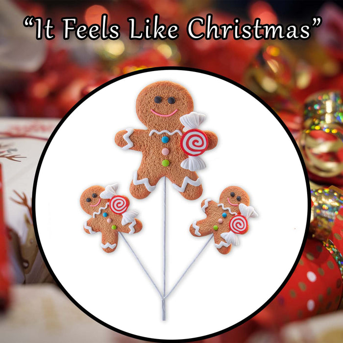Christmas Gingerbread Man Spray 65cm x 20cm Brown X 1