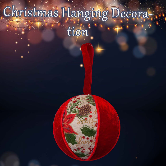 Christmas Hanging Ball Decoration 21cm x 13cm Red X 1
