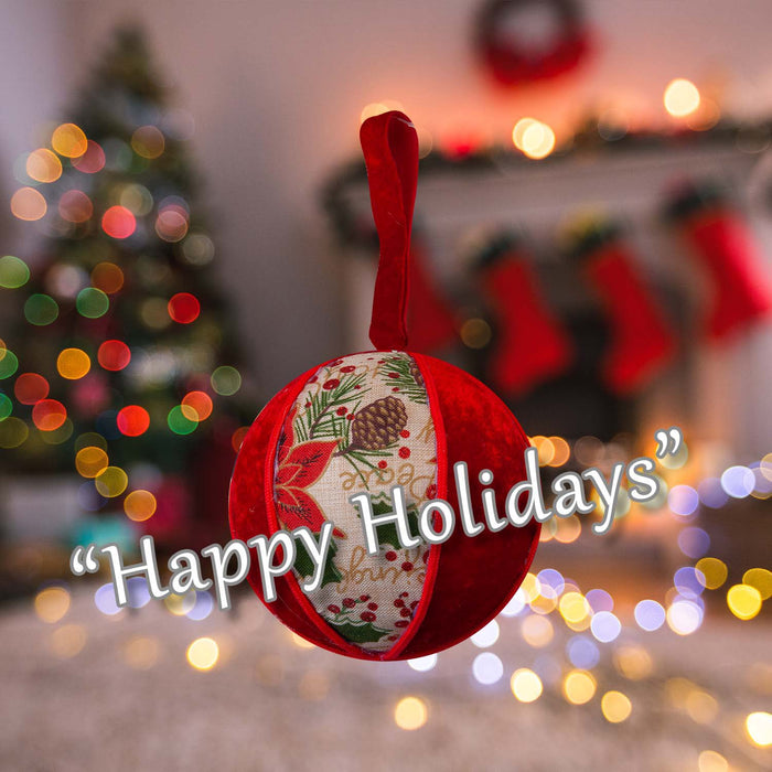 Christmas Hanging Ball Decoration 21cm x 13cm Red X 1