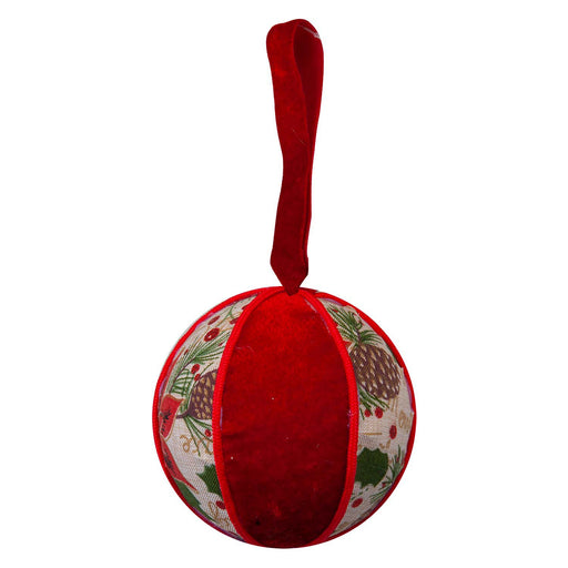 Christmas Hanging Ball Decoration 18cm x 10cm Red X 1