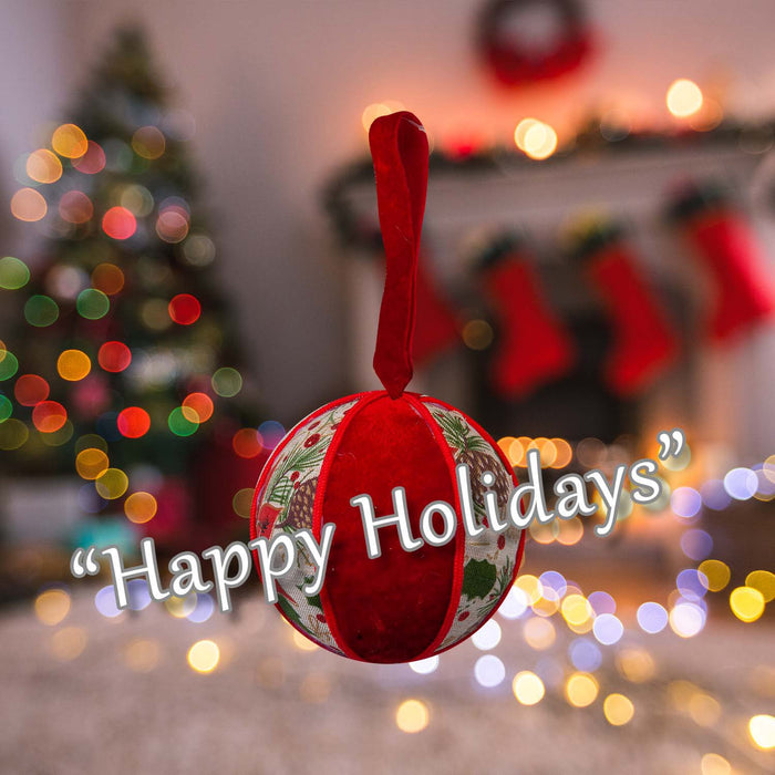 Christmas Hanging Ball Decoration 18cm x 10cm Red X 1