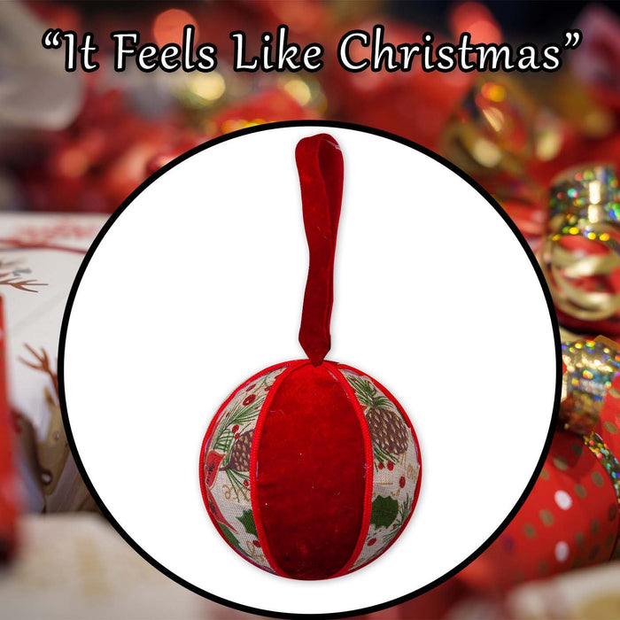 Christmas Hanging Ball Decoration 18cm x 10cm Red X 1