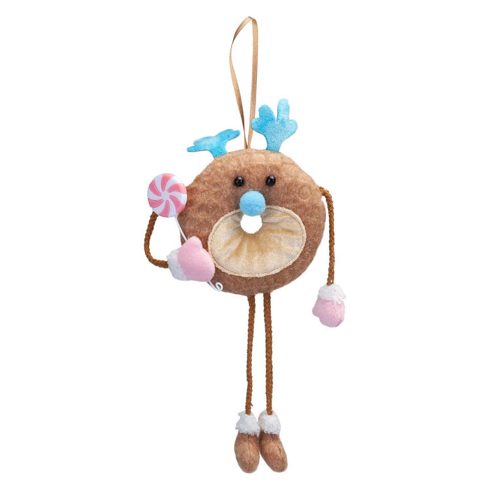 Christmas Doughnut Hanging Decoration 31cm x 15cm Pink X 1