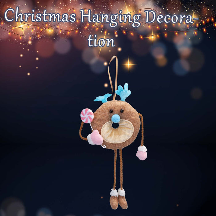 Christmas Doughnut Hanging Decoration 31cm x 15cm Pink X 1