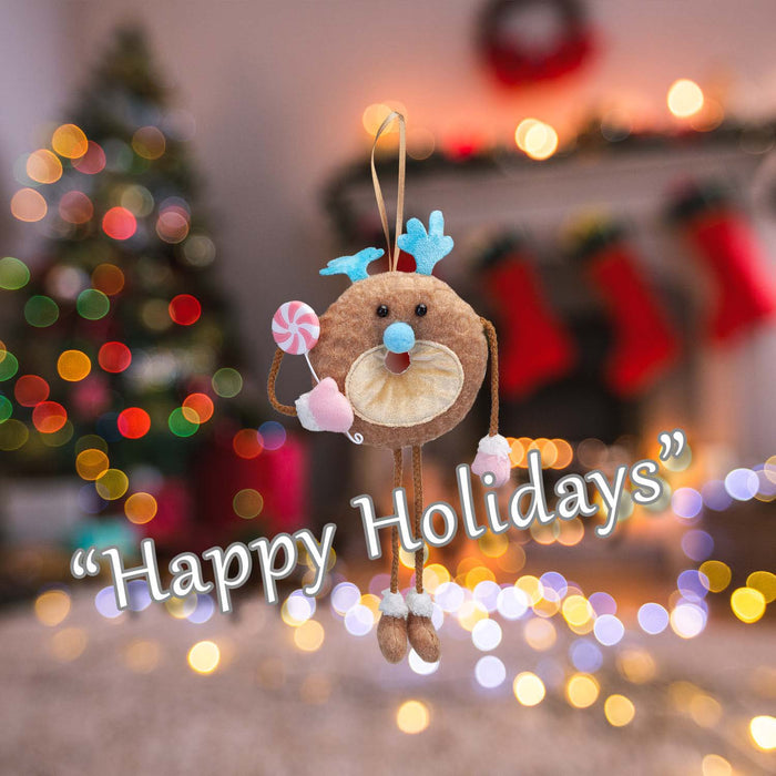 Christmas Doughnut Hanging Decoration 31cm x 15cm Pink X 1