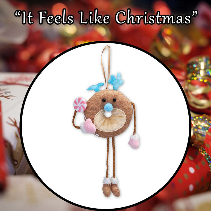 Christmas Doughnut Hanging Decoration 31cm x 15cm Pink X 1