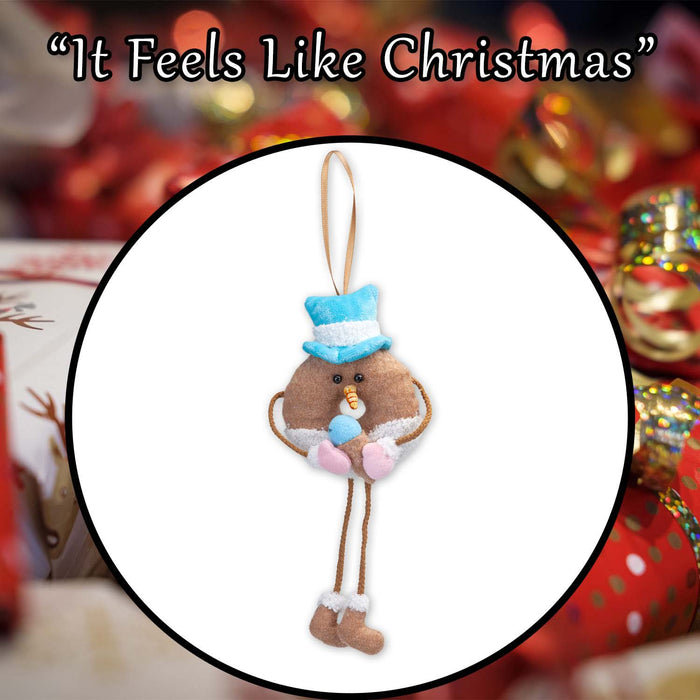 Christmas Hanging Decoration 31cm x 15cm Blue X 1