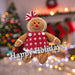 Christmas Gingerbread Woman Decoration 18cm x 19cm Red X 1