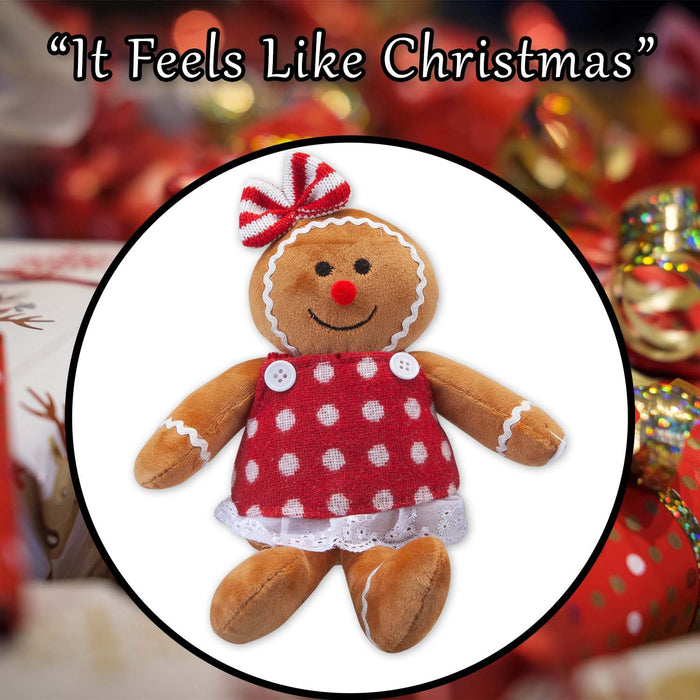 Christmas Gingerbread Woman Decoration 18cm x 19cm Red X 1